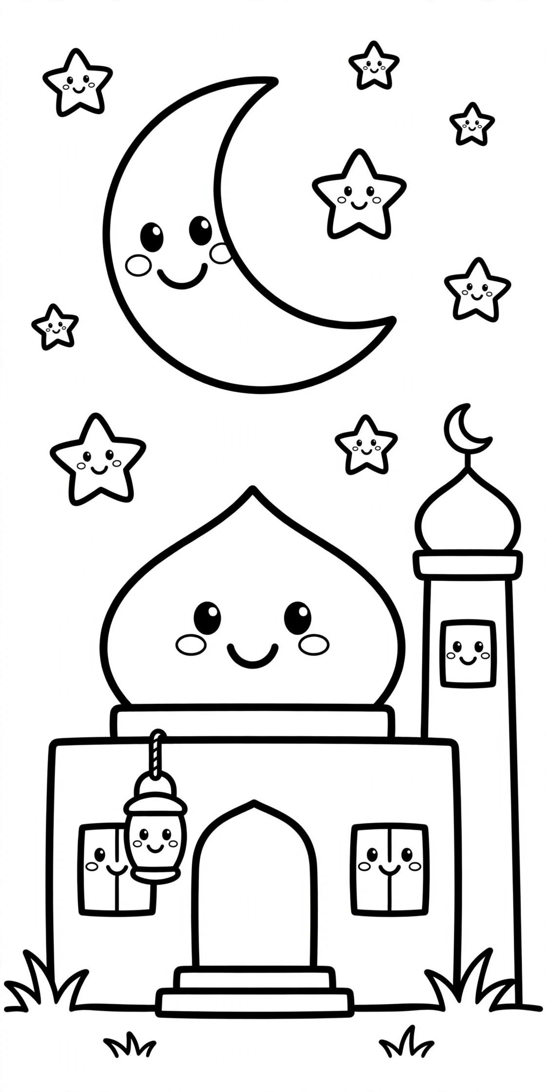 Free printable Eid coloring page for kids