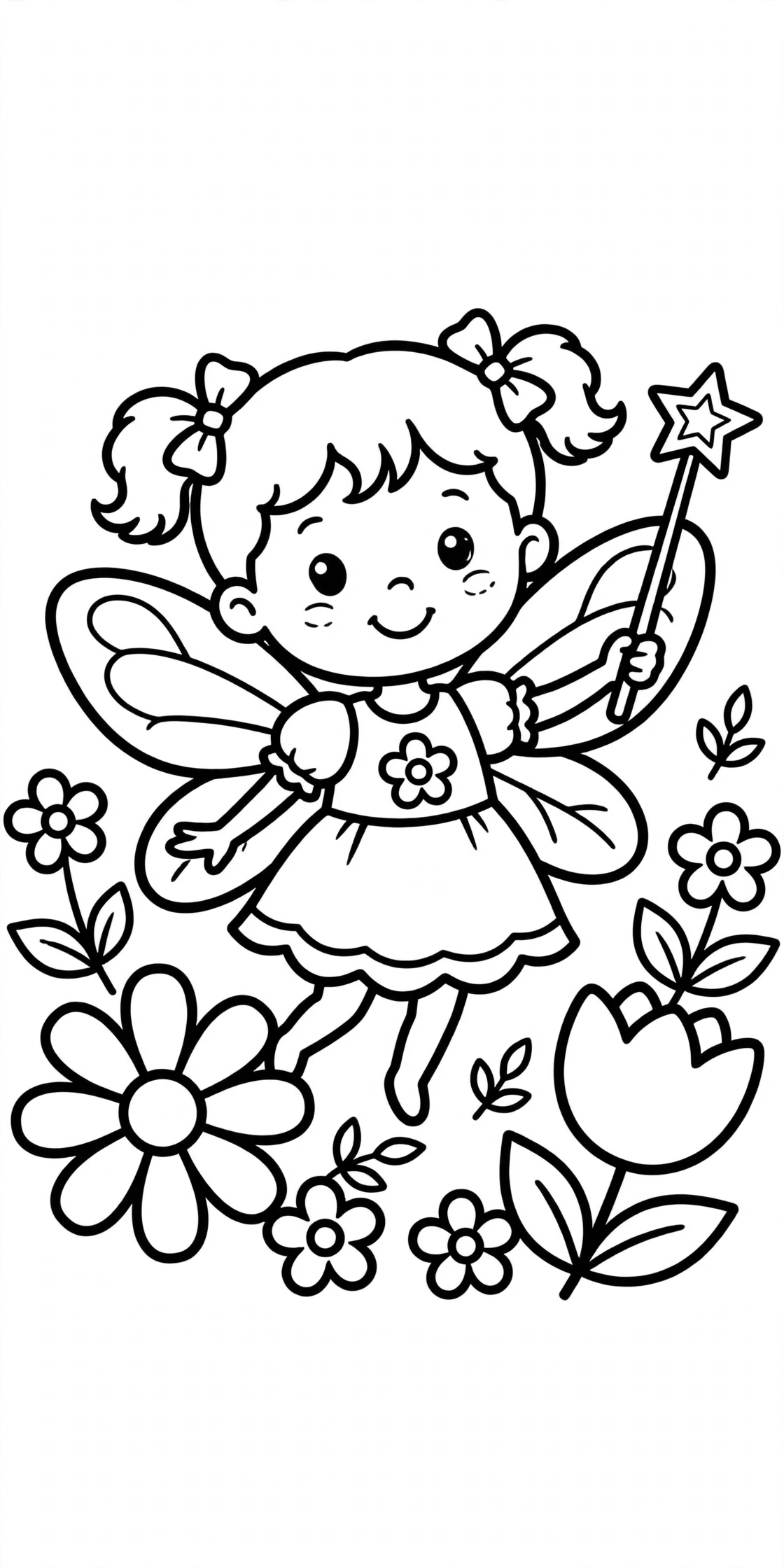 Free printable Fairy coloring page for kids