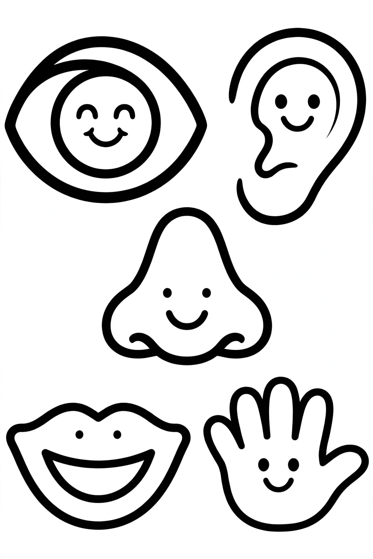 Free printable five senses coloring pages for kids
