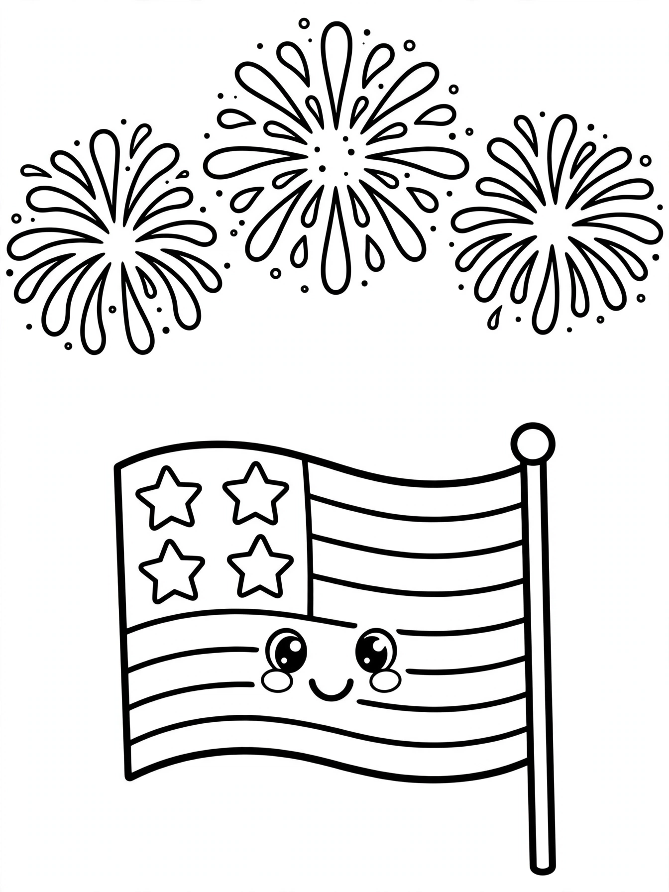 Free printable July 4th coloring page for kids