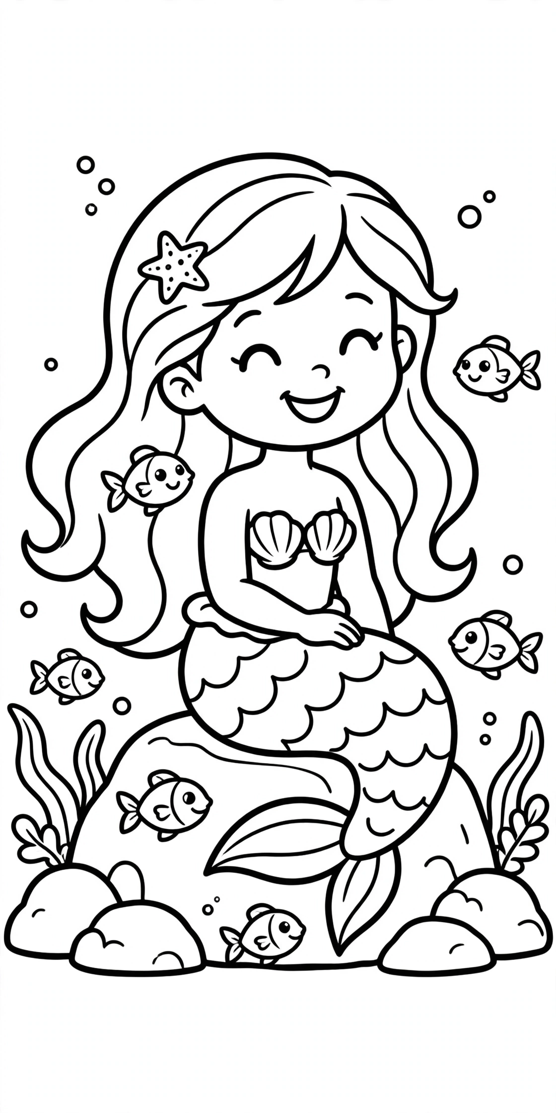 Free printable Mermaid coloring page for kids