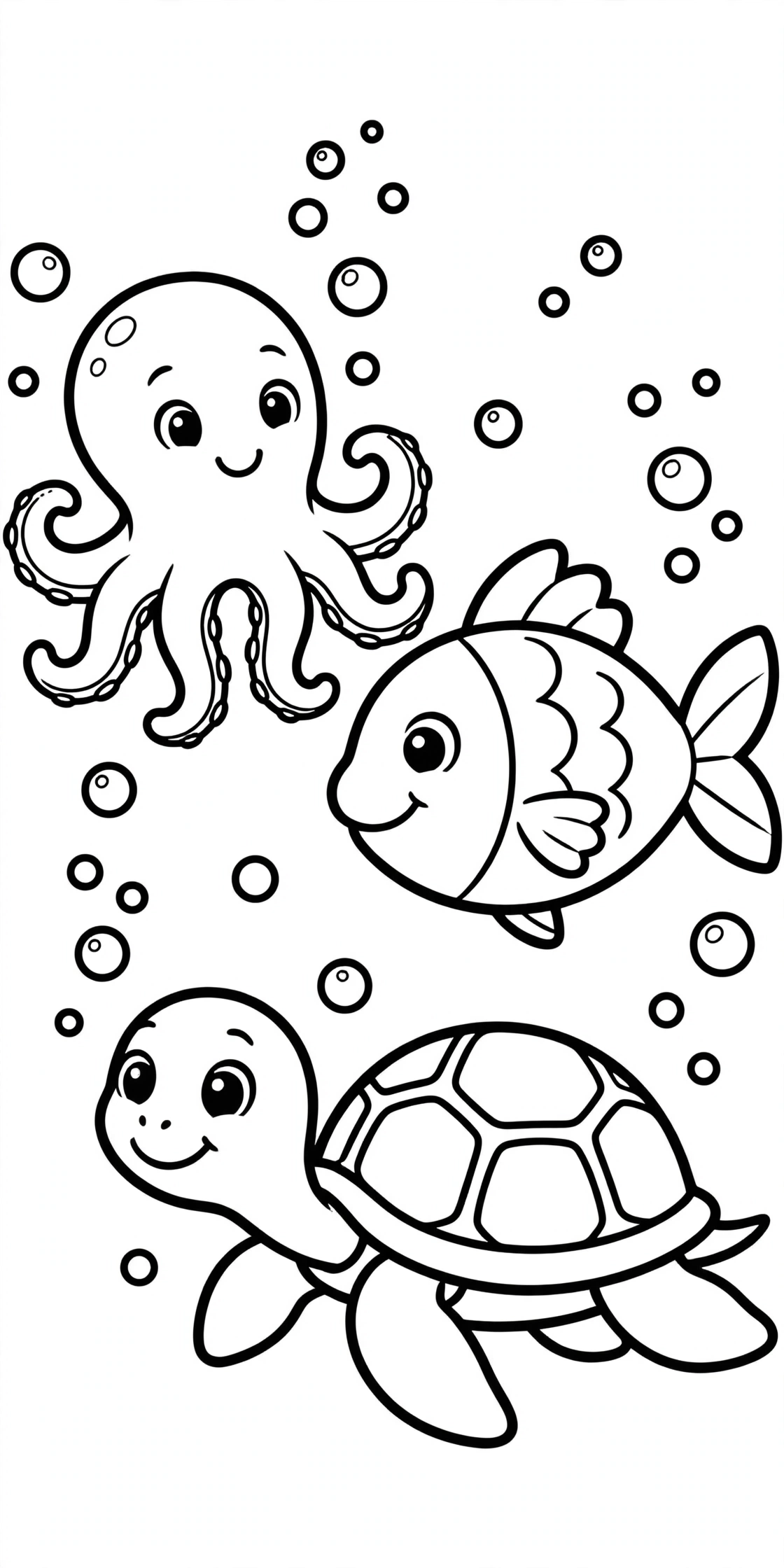Free printable Ocean coloring page for kids