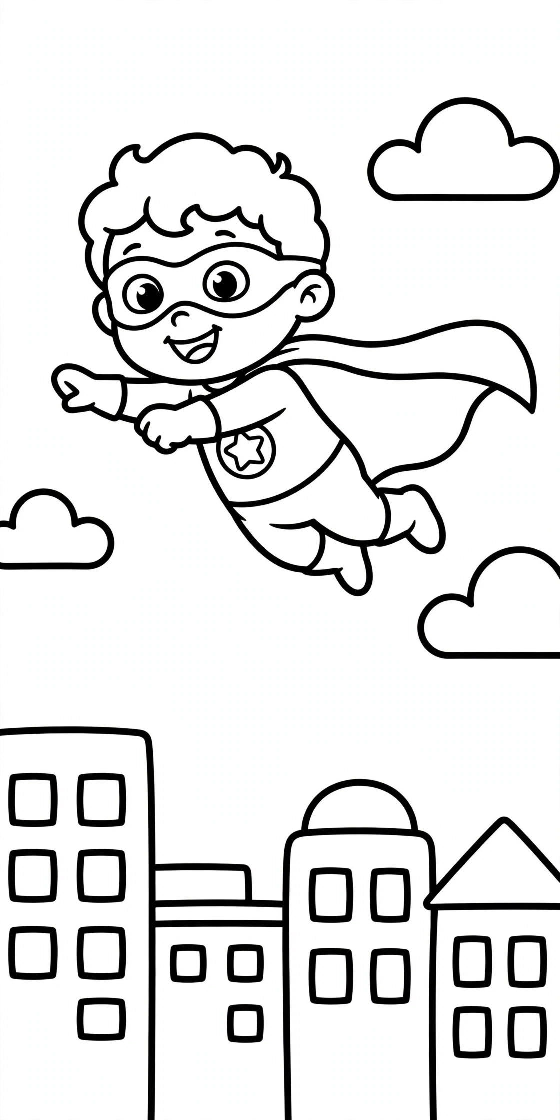 Free printable Superhero coloring page for kids