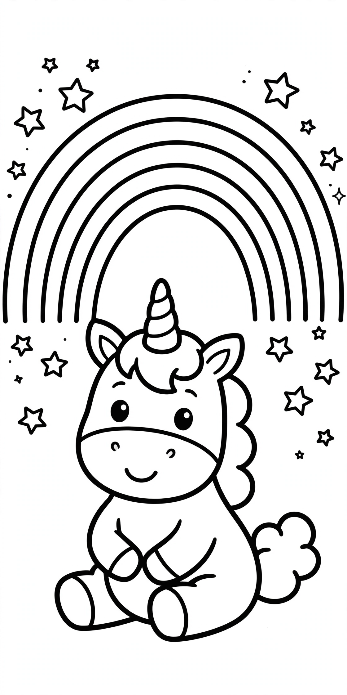 Free printable Unicorn coloring page for kids
