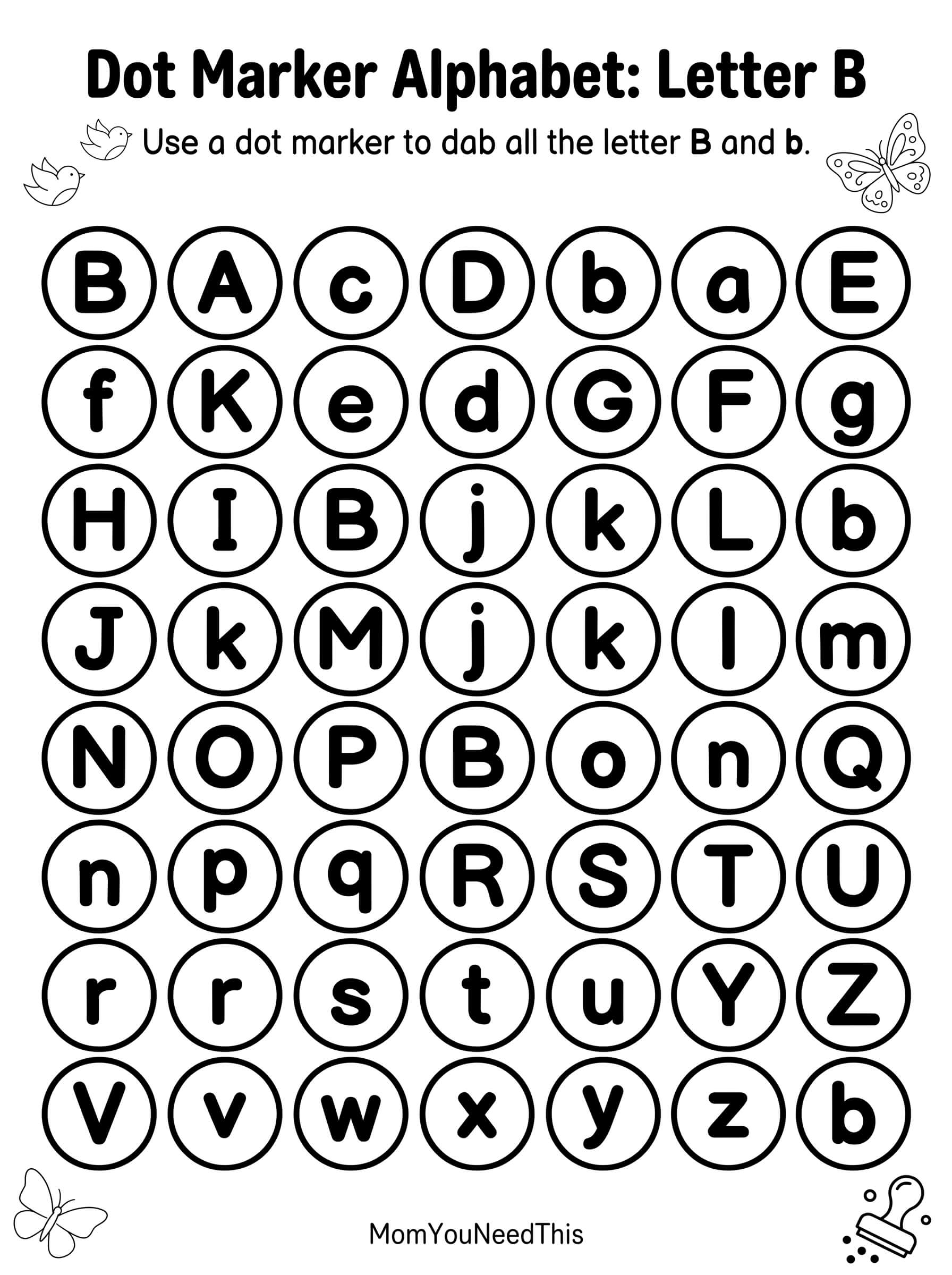 Dot Marker Letter B Worksheet