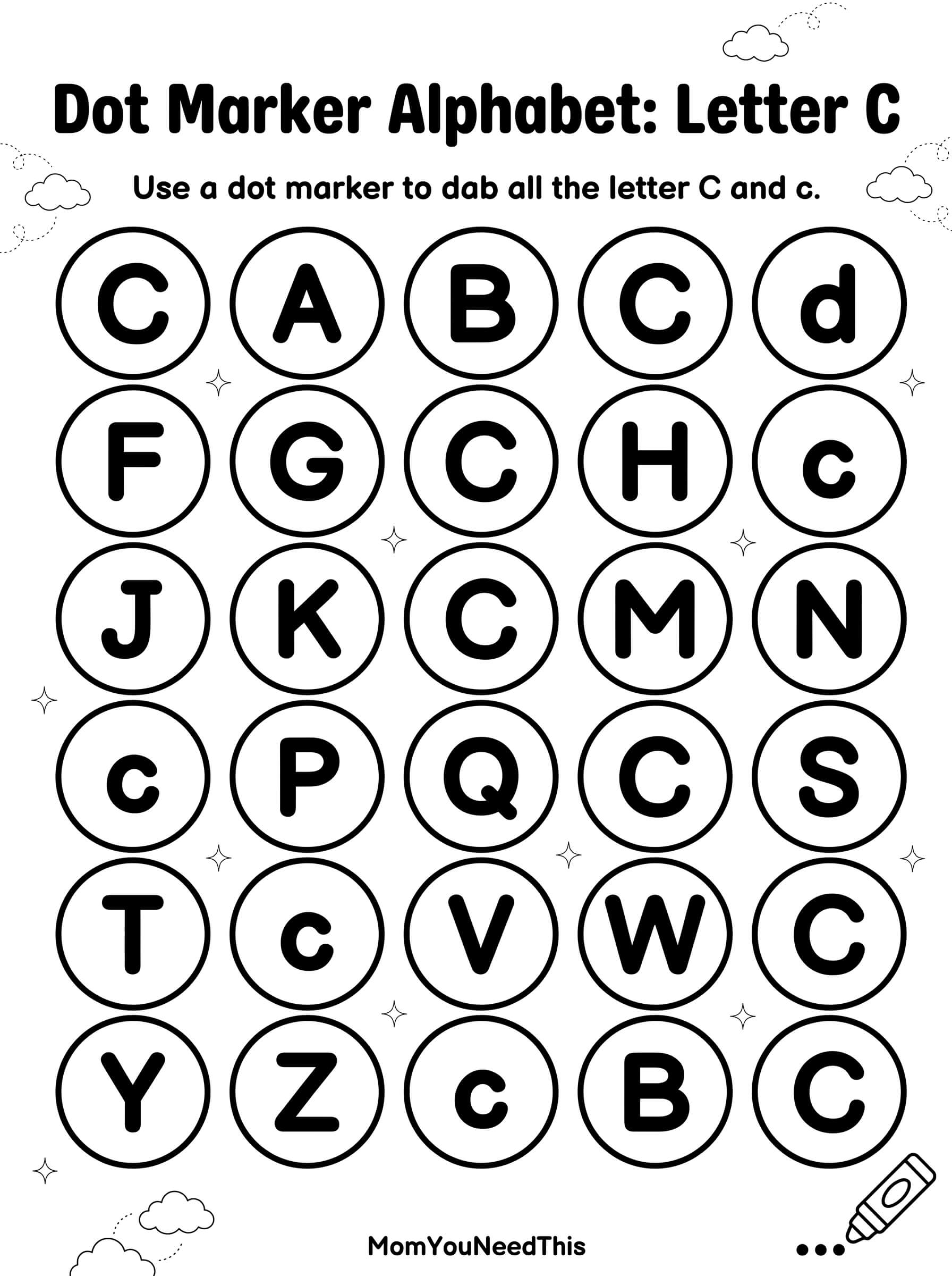 Dot Marker Letter C Worksheet