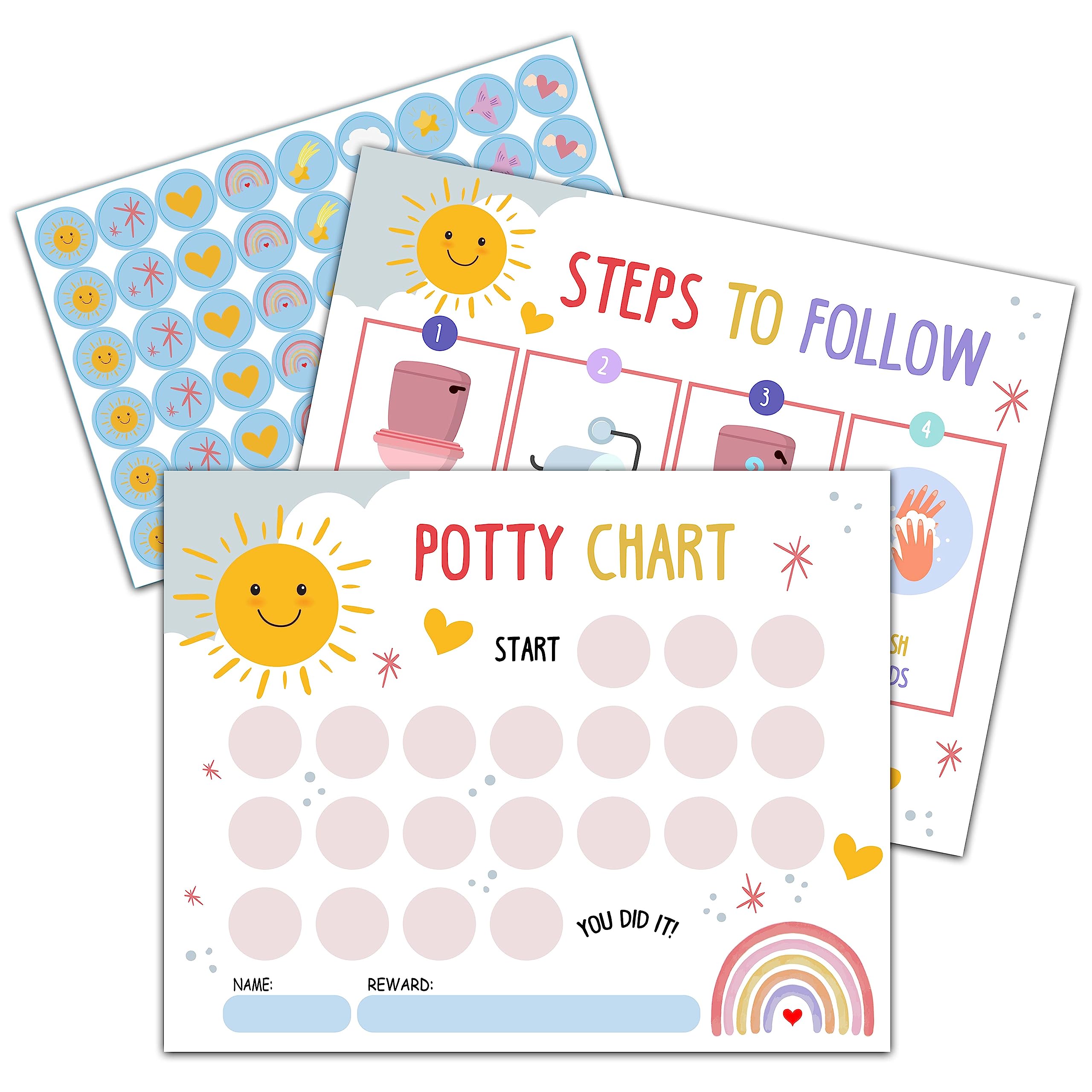Potty training reward chart with stickers